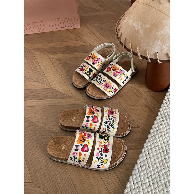 Cute Beach Thick-soled Japanese Sandals For Women With Skirts For Summer Styles For Outdoor Wear,Height-enhancing And Non-slip Half-slip Shoes