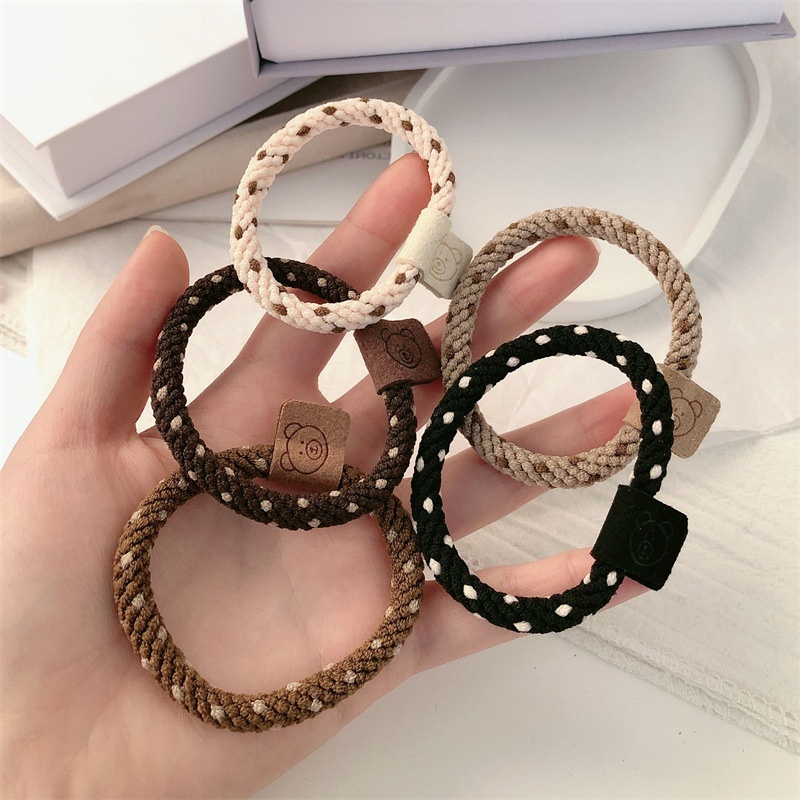 Cute Girly Bear Rubber Band Hair Rope High Elasticity Durable Ponytail Hair Ring Head Rope Versatile Hair Accessories