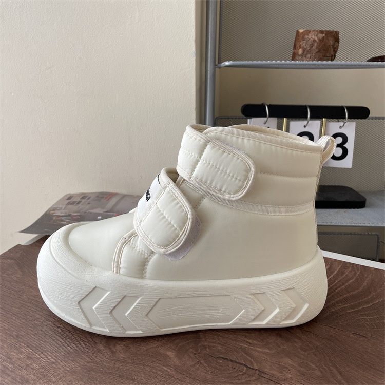 White Snow Boots Winter Women's Anti-slip All-match Northeast Plus Velvet Thick Bottom Warm Bread Cotton Shoes