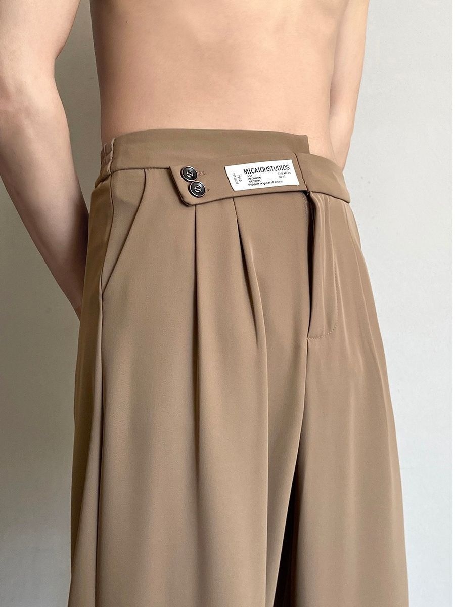 Naples Casual Suit Trousers Men's Drape Straight Mopping Trousers Loose Casual Suit Trousers