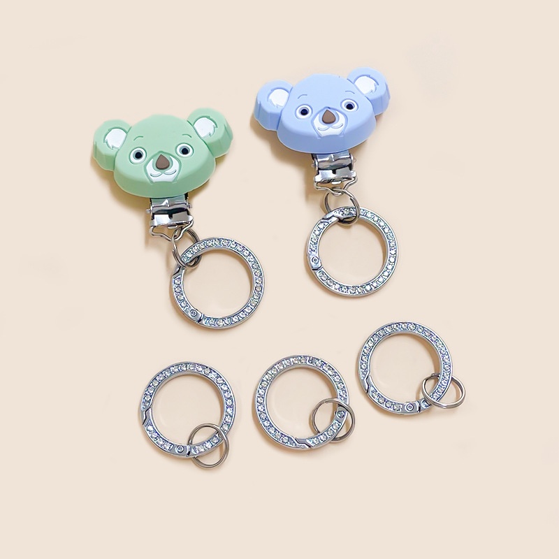 Hot-selling Koala Silicone Pacifier Clip DIYPacifier Anti-drop Chain Accessories Iron Clip Anti-drop Ring Lanyard Pacifier Clip