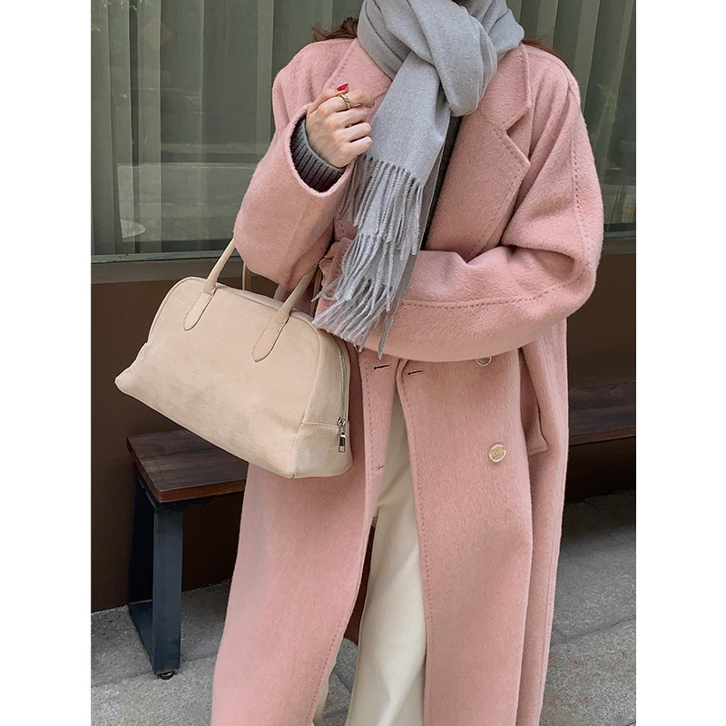 Q504 High-end Albaka Alpaca Double-sided Hand-stitched Coat For Women Brand Flat Woolen Coat - 2