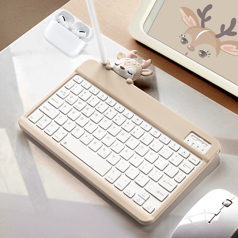 Suitable For Wireless Bluetooth Ipad Keyboard Cover Air3 Cute Apple Mini5 Android Tablet Silicone Keyboard Cover