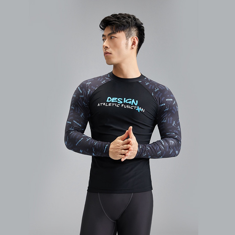 Beach Sun Protection Men's Swimming And Surfing Two-piece Long Sleeve Suit