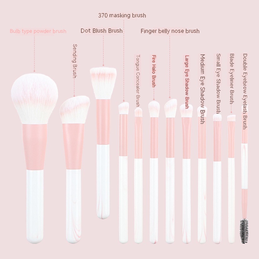 Xiaolai Recommends12 Clear Sky Makeup Brush Set Cangzhou Super Soft Powder Brush Eye Shadow Brush Lip Brush Complete Set Of Tools - 3