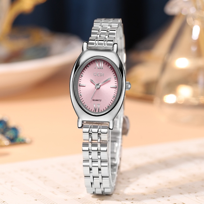 High Appearance Level Light Luxury Niche Oval Waterproof Medieval Steel Belt Women's Watch