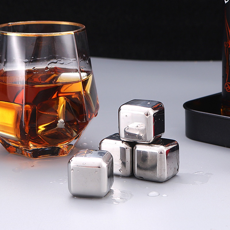 304 Stainless Steel Ice Cube Household Whiskey Ice Wine Stone Beer Sprite Ice Artifact Iron Metal Quick-frozen Ice Cubes