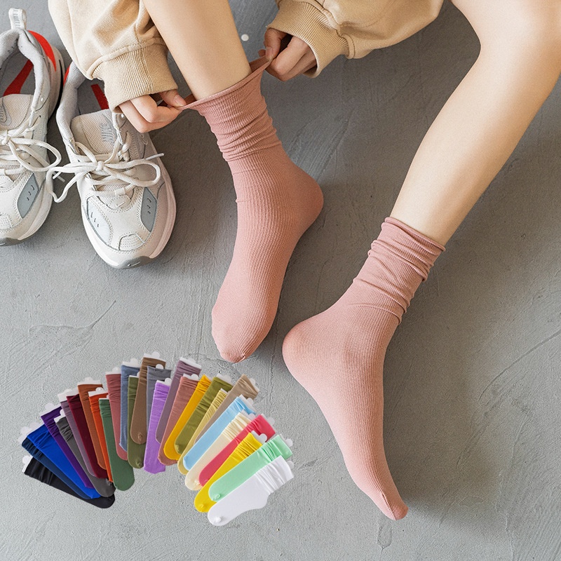 Style Pile Socks Korean Ice Socks Thin Solid Color Velvet Long Socks Candy Color Ice Socks Socks For Women