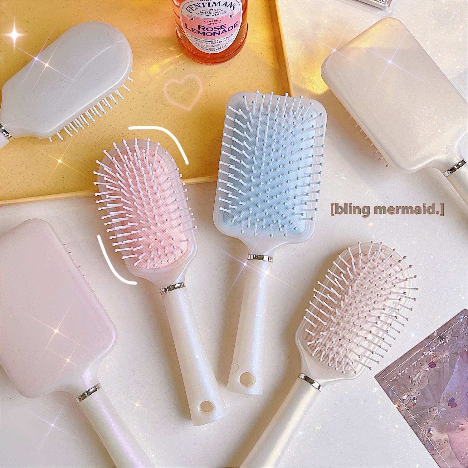 Cute Mermaid Airbag Comb Girly Portable Comb Girl Pearlescent Anti-static Massage Air Cushion Comb