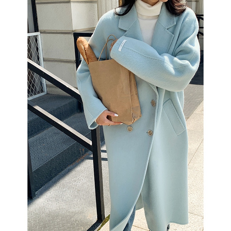 Q504 High-end Albaka Alpaca Double-sided Hand-stitched Coat For Women Brand Flat Woolen Coat - 4