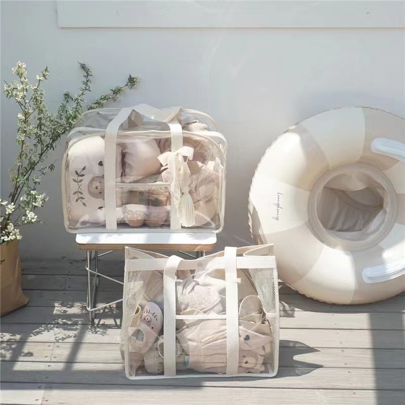 Transparent PVCWaterproof Beach Bag Travel Large Capacity Mommy Bag Swimming Toy Storage Bag
