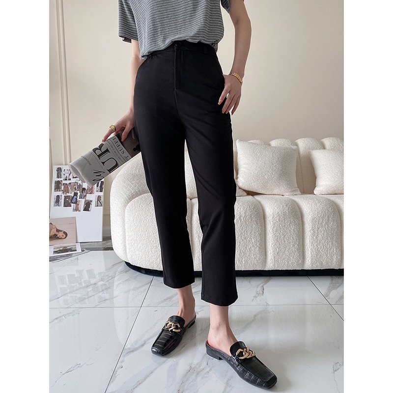 Sinan Slim Fit Cigarette Pants Small Straight High Waist Casual Suit Pants Cigarette Pants Female Nine Points SN0309