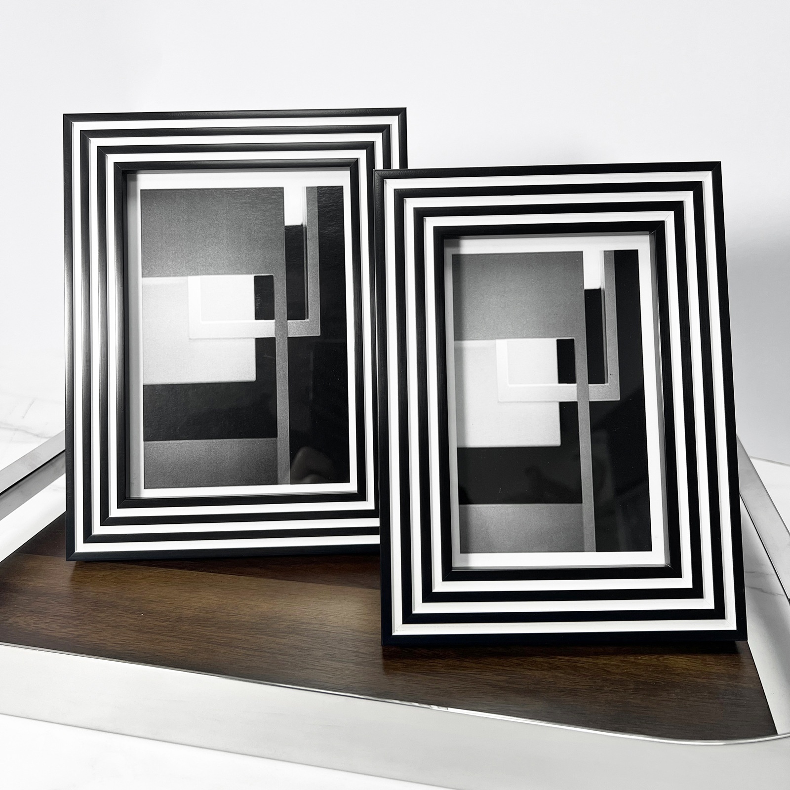 6-inch Modern Simple Light Luxury Photo Frame Silver Creative Bedroom Table Living Room Study Photo Frame Photo Frame Ornaments Photo Frame