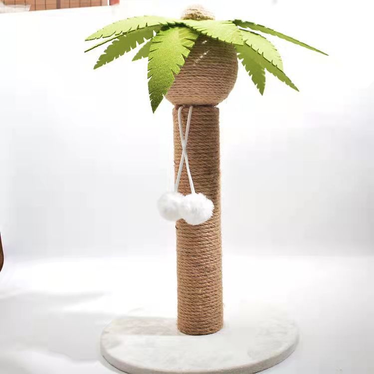 Coconut Tree Vertical Durable No Crumbs Sisal Cat Scratching Post Cat Climbing Frame