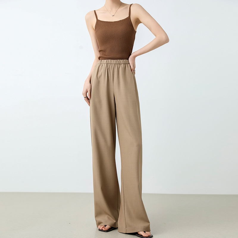 Suit Pants Women's Pants Spring And Autumn Drape High Waist Straight Trousers Black Small Size Wide Leg Pants Women