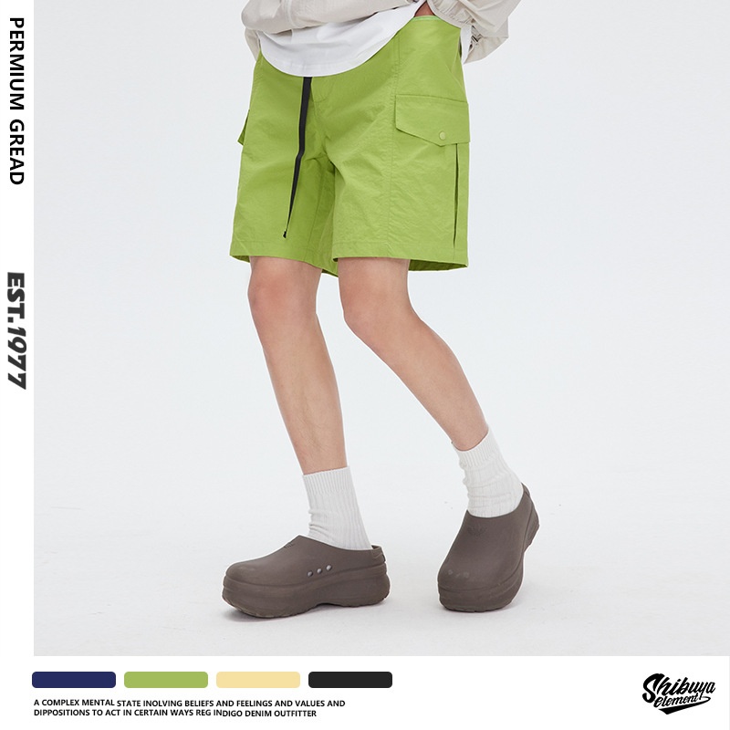 Water-repellent Nylon Breathable Large Pocket Work Shorts Men's Summery Outdoor Cycling Casual Five-point Pants