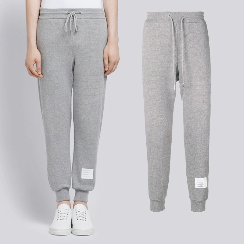 TBInvisible Four-bar Dark Jacquard Striped Pure Cotton Sweatpants Sports Casualy Men's Leggings Trousersy Brand