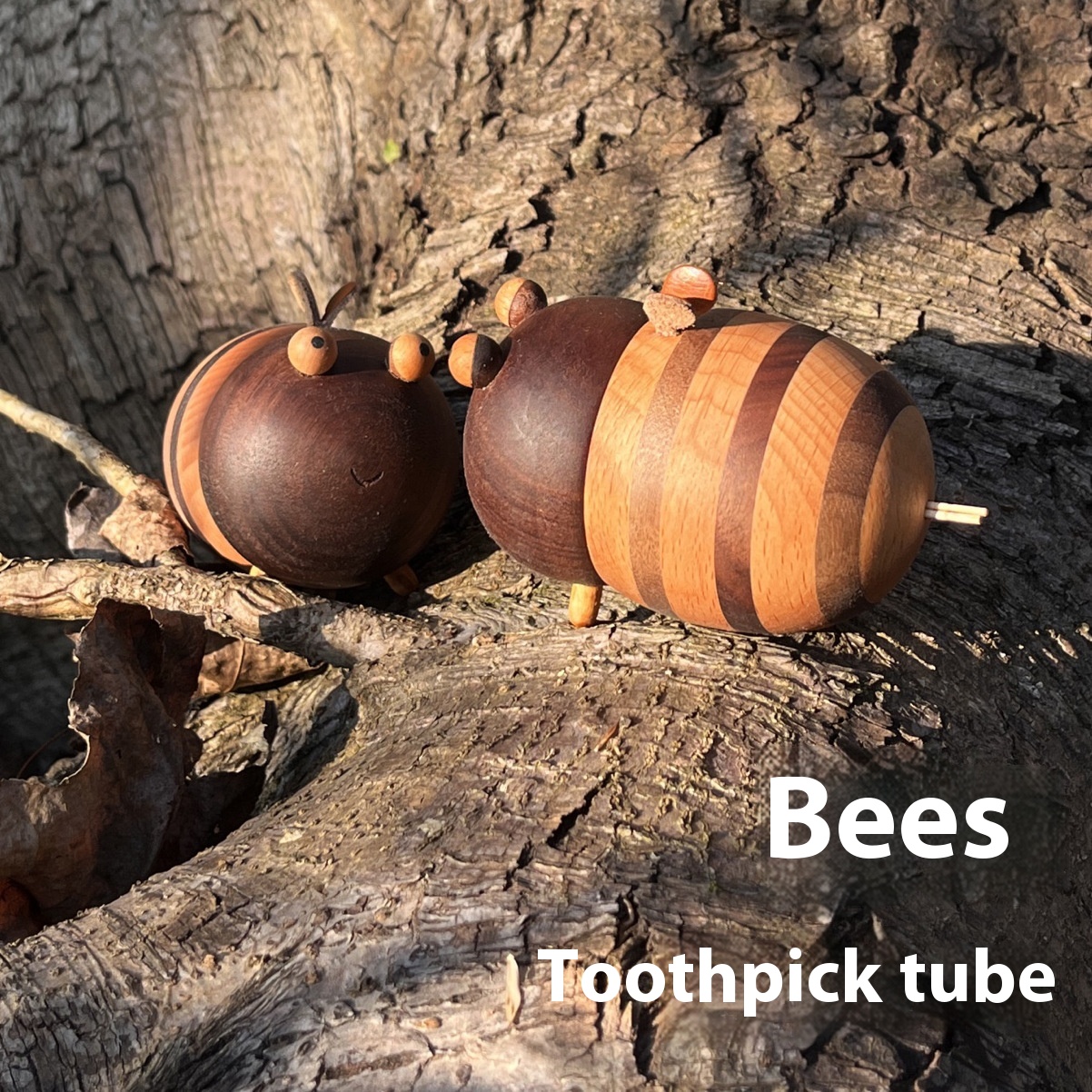 Wooden Creative Bee Toothpick Holder Home Gift Toothpick Holder Cute Cartoon Crafts Creative Desktop Ornaments