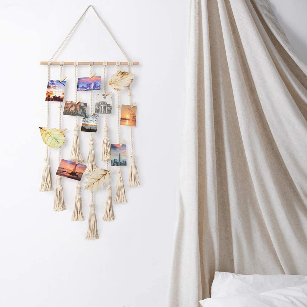 Hand-woven Decorative Storage Tapestry Nordic Home Hanging Photo Folder