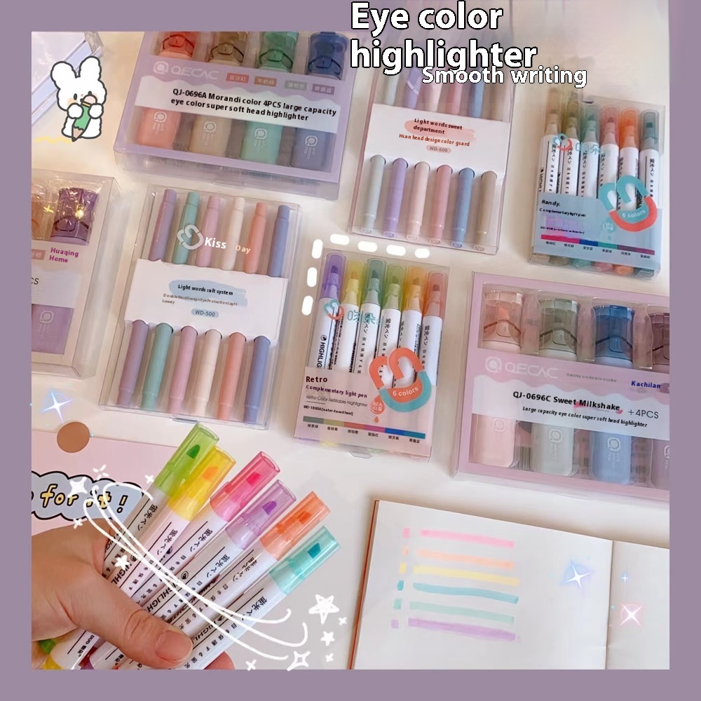 Soft-head Fluorescent Pen Light Color Series Students Use Double-headed Marker Pen Large-capacity Handbook Pen Color Marker Pen