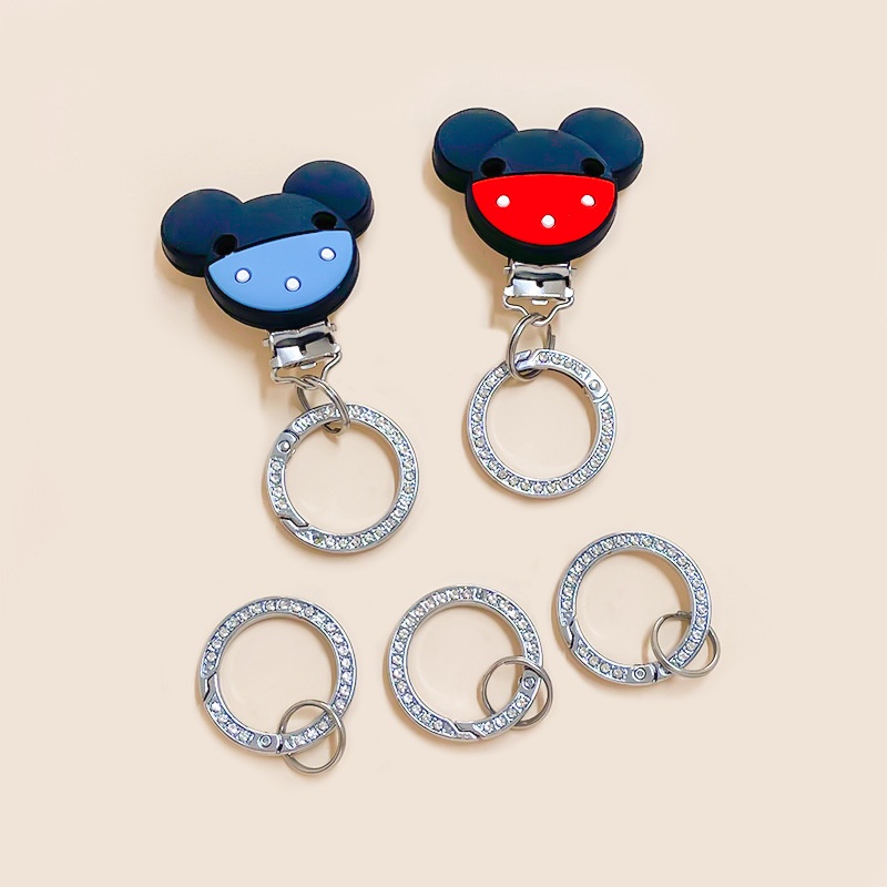 Pacifier Clip DIYCloth Strip Pacifier Anti-drop Chain Tooth Glue Lanyard Stainless Steel Clip Silicone Pacifier Clip Hanging Ring