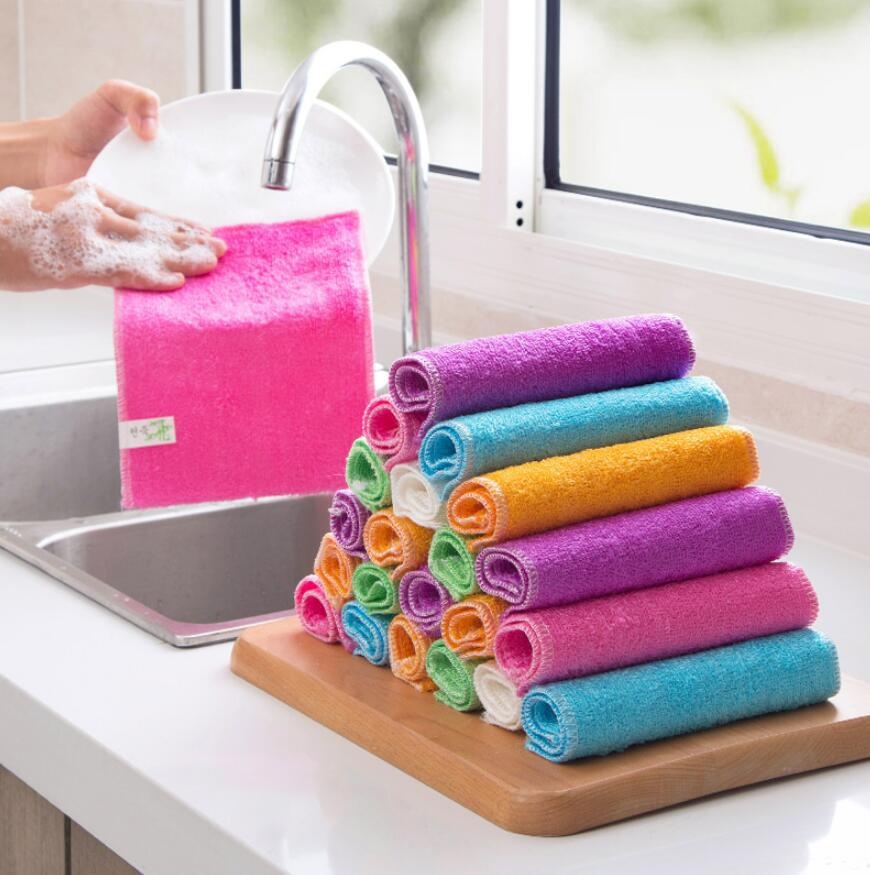 ESGEnvironmentally Friendly Material,Ultra-fine Natural Bamboo Fiber Dish Towel,Bamboo Charcoal Degreasing Rag