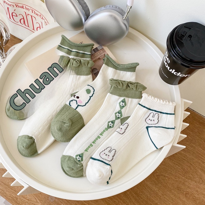 Socks Women's Short Socks Summer Thin Cotton Cute Japanese Style Low-top Shallow Mouth Ladies Summer Short Tube Boat Socks Spring And Summer