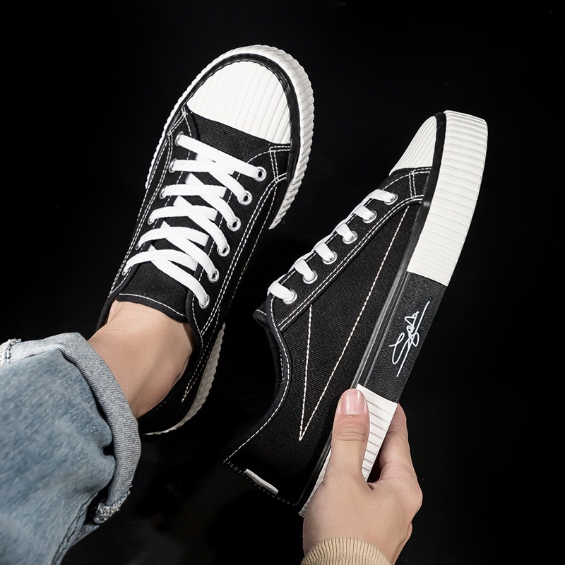 Canvas Shoes Men's Biscuit Shoes Autumn Korean Version All-match Harajuku Ulzzang Breathable Student Sneakers