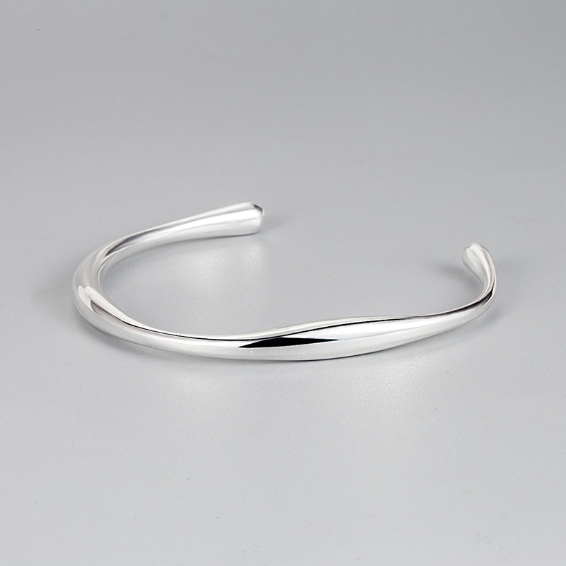 Korean S925 Sterling Silver Bracelet Heavy Industry Niche Design Light Luxury Forest Series All-match Irregular Bracelet Female