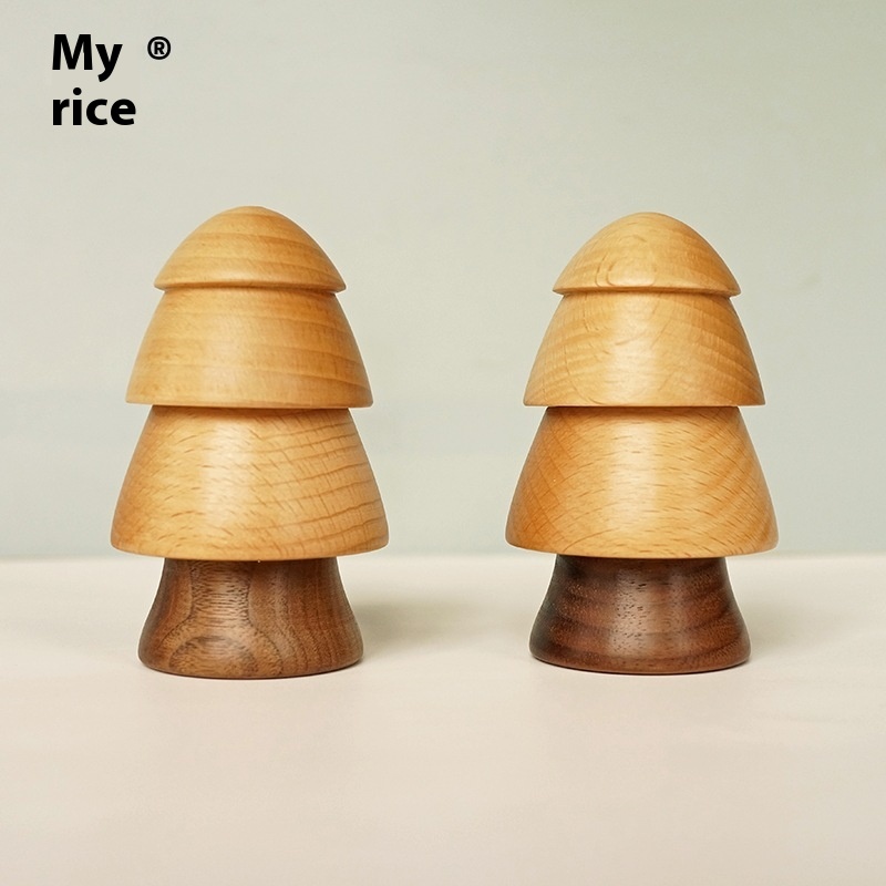 Nordic Style Solid Wood Small Tree Toothpick Holder Creative Personality Toothpick Box Wooden Household Toothpick Jar