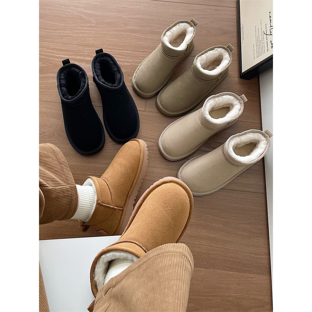 Warm Snow Boots Women Winter Thick-soled Plus Velvet Bread Shoes Round Toe Platform Bottom Retro Classic Cotton Shoes