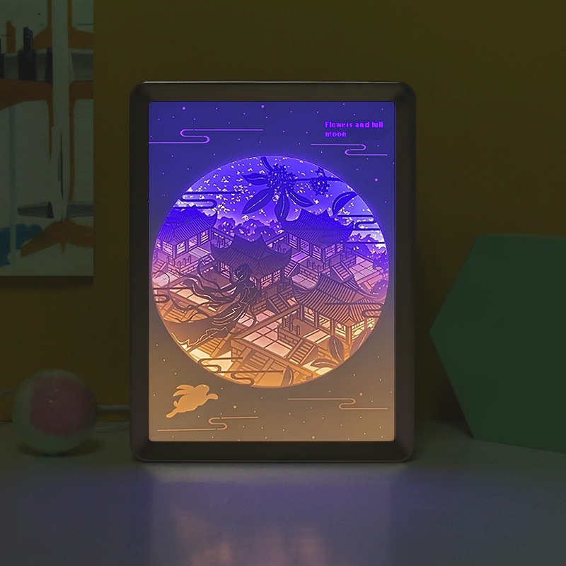 3 DLight And Shadow Paper Sculpture Lamp Creative Gift Gift Carving Small Night Light Custom Desk Lamp