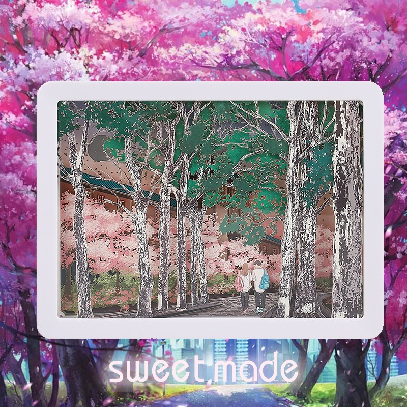 Mirror Paper Sculpture Lamp Creative Gift Bedroom Decoration Lamp Mirror Ancient Wind Wave Custom Surround Small Night Light Bedside Lamp