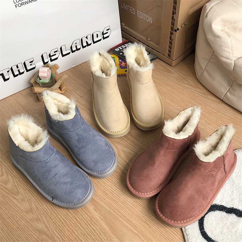 Snow Boots Women Autumn And Winter All-match Student Thick-soled Plus Velvet Non-slip Warm Cotton Shoes Women's Shoes