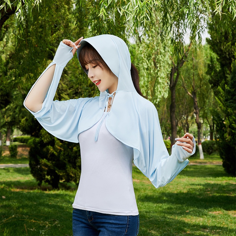 Sun Protection Clothing Ice Silk Women Summer Thin Anti-ultraviolet Sun Protection Jacket Outdoor Cycling Sun Protection Clothing Women Sun Protection Hat Women