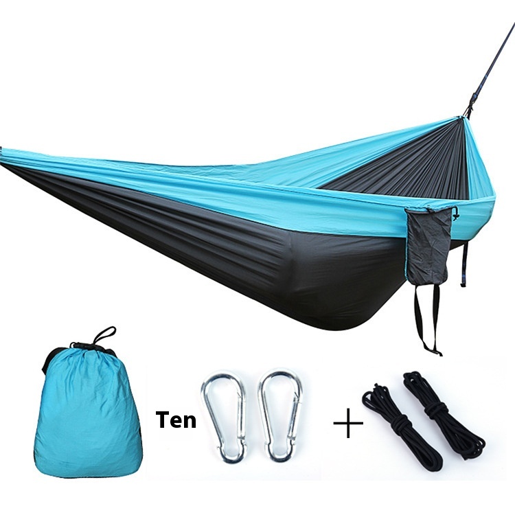 Nylon Double Hammock Outdoor Nylon Parachute Cloth Color Matching Ultra-light Portable