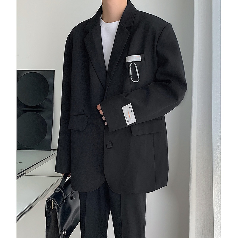 Naples Loose Suit Jacket Meny Elegant Style Street Suit Feeling Oversize Light Luxury Men's Wear