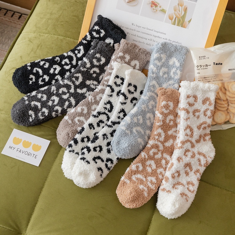 Coral Fleece Socks Women Winter Thickened Home Sleeping Socks Long Floor Socks Extended
