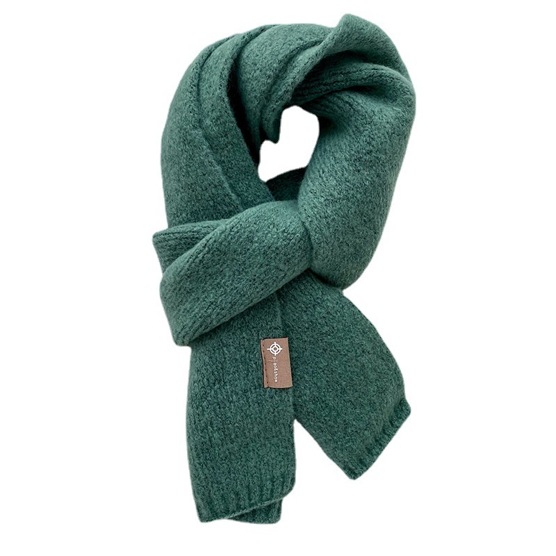 Autumn And Winter Wool Scarf Women's Soft And Waxy Korean Version Men's And Women's Warm Scarf Japanese And Korean Sweet Leather Label Scarf - 5
