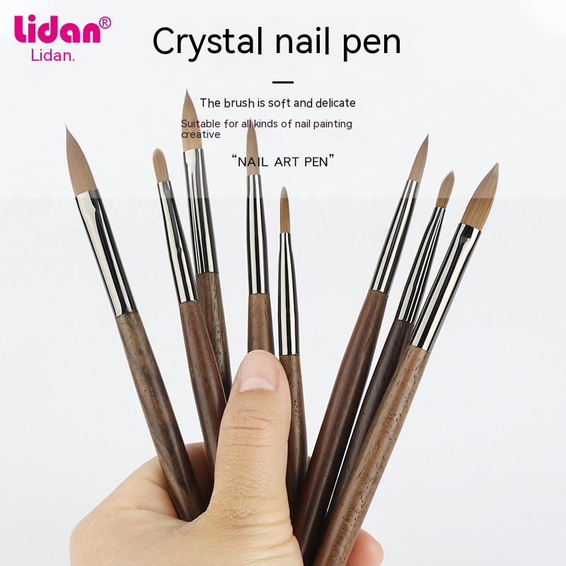 Nail Art Crystal Pen No.2-16 Kolky Imitation Mink Hair Carved Pen Soft And Smooth Sandalwood Pole Manicure Pen