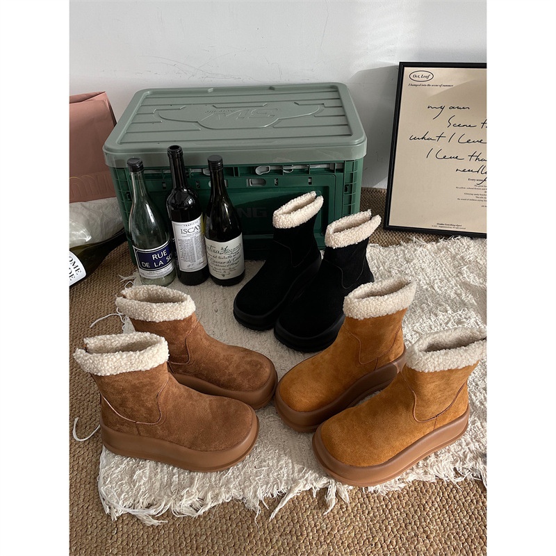 Internet Celebrity Plus Velvet Thick Bottom Snow Boots Women's Winter Warm Northeast One-step Non-slip Cotton Shoes