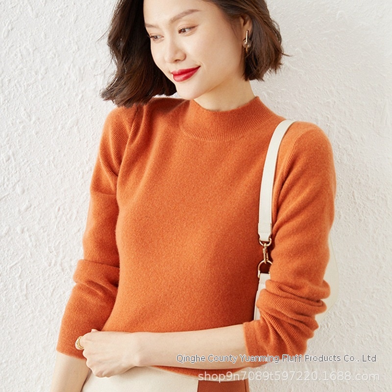 Basic Simple Style Inner Woolen Sweater Versatile Half Turtleneck Bottoming Sweater For Women 21 Spring And Autumn Knitted Sweater - 4