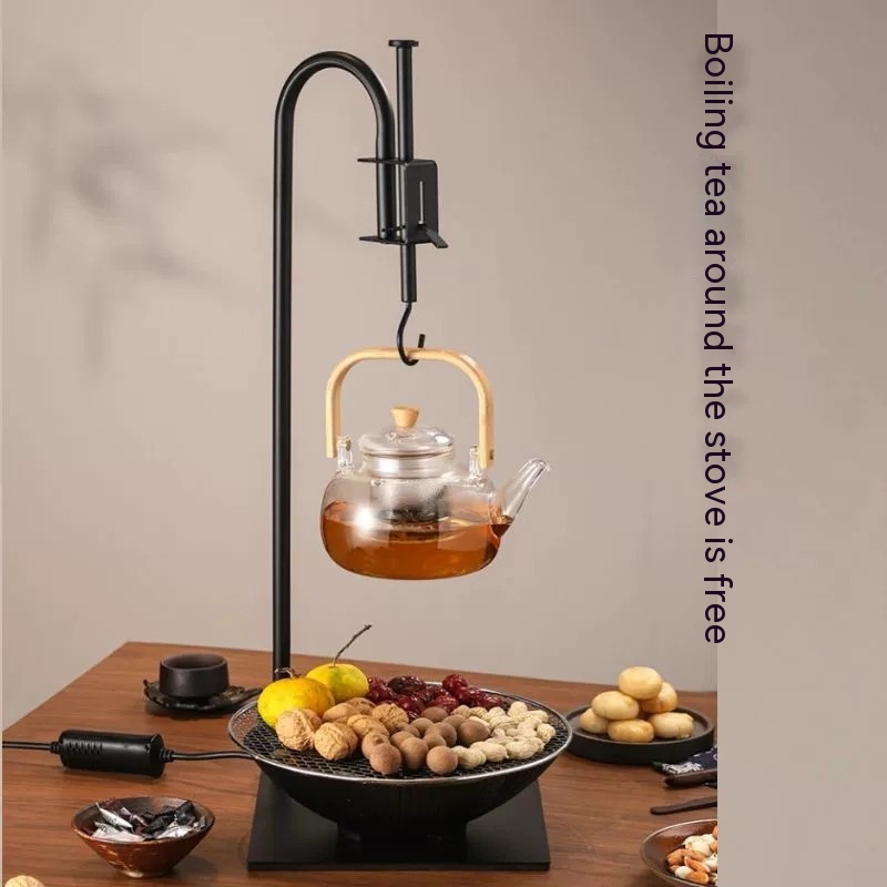 Furnace Tea-making Stove Indoor Household Hanging Electric Ceramic Stove Steaming Tea Brewing Scented Tea Glass Teapot Tea Making Device Desktop Floor-standing