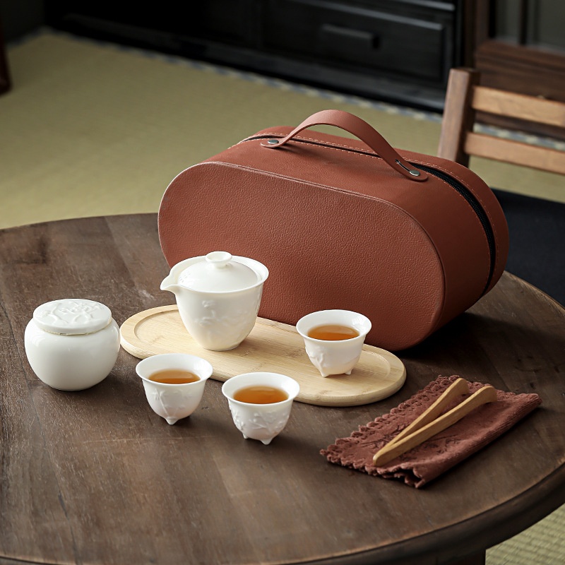 Portable Travel Tea Kung Fu Tea Set Carry-on Bag Set