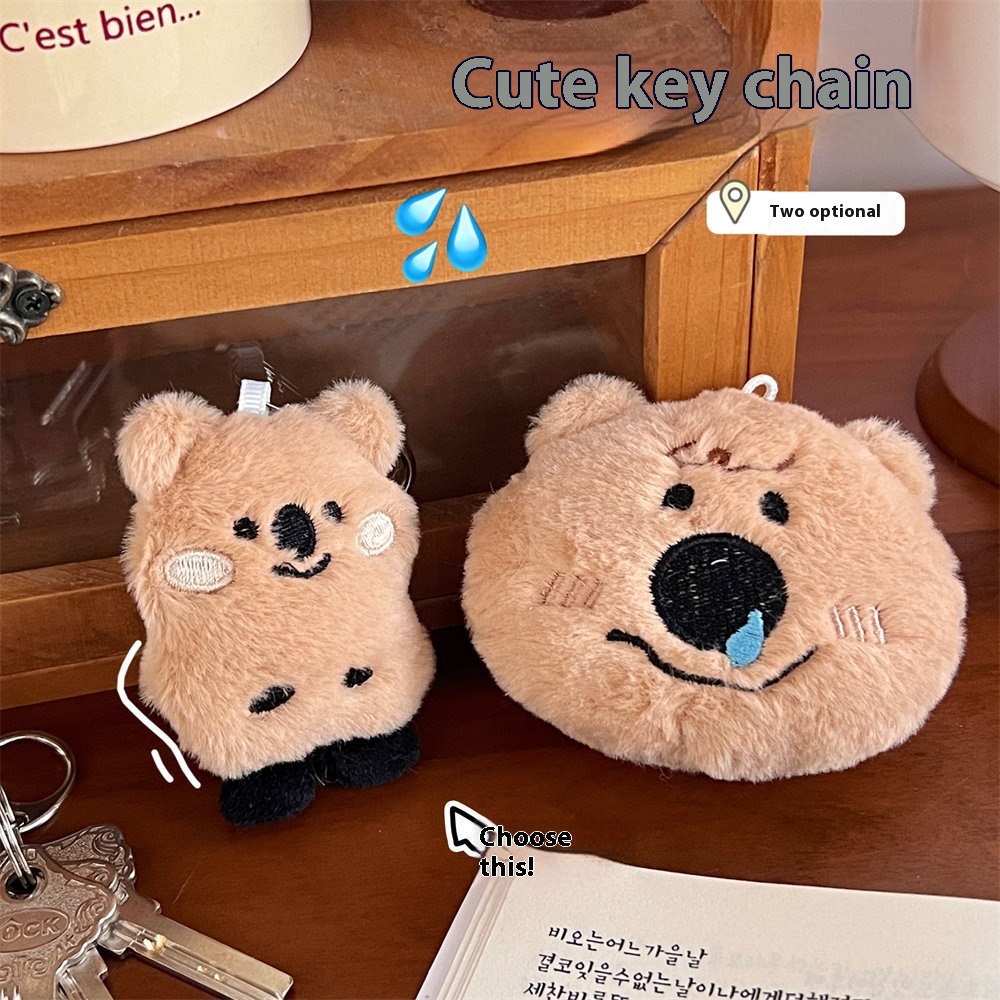 Fun Plush Bear Doll Pendant Cute Cartoon Girl Keychain Soft Cute Doll Friend Girlfriend Small Gift