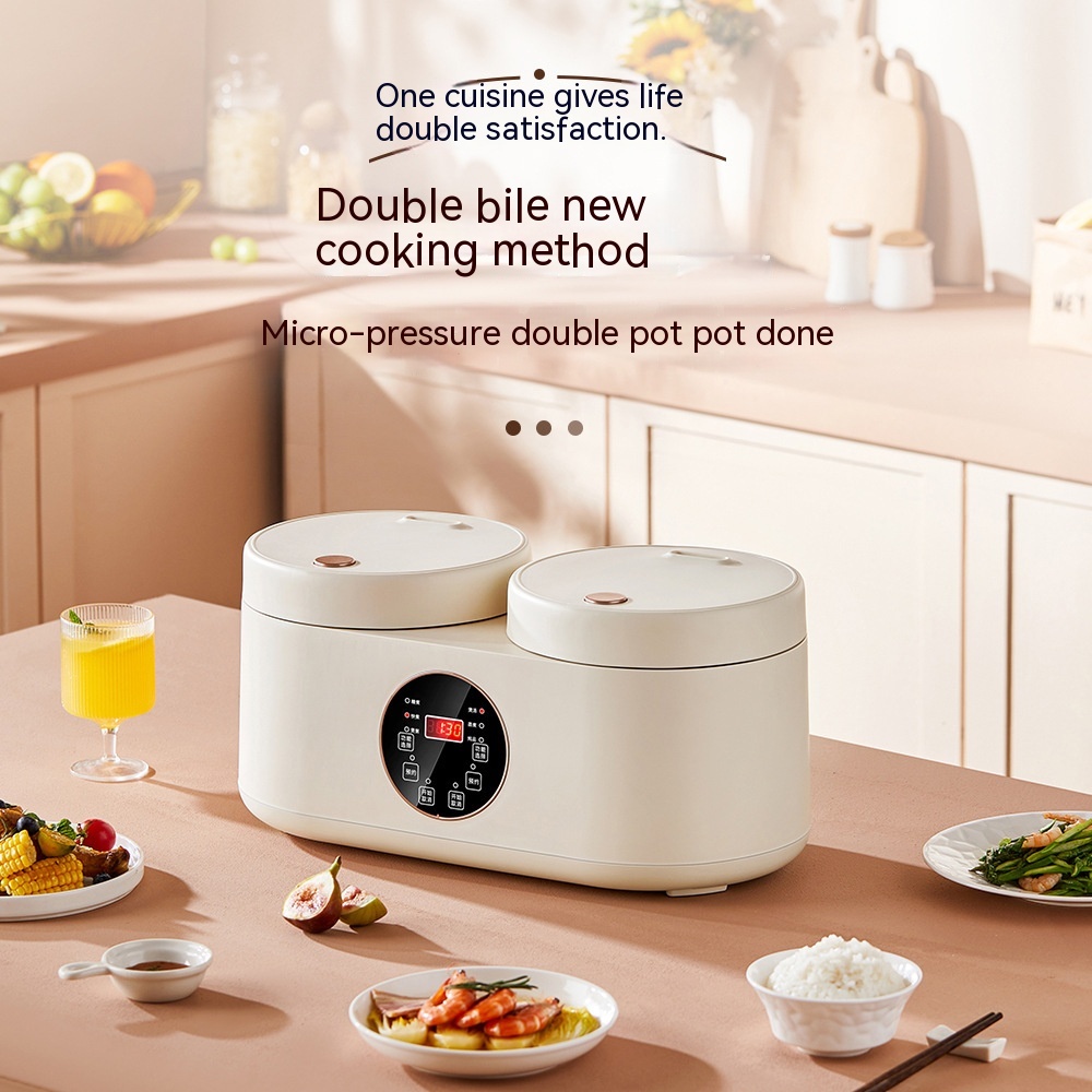 Smart Touch-screen Double-gallon Rice Cooker Household4 L Multi-function All-in-one Double Steaming All-in-one Non-stick Rice Cooker