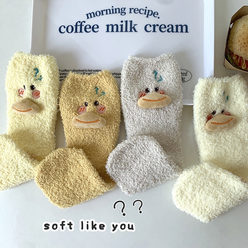 Coral Velvet Socks For Women Cute Bowknot Women's Socks Winter Plus Velvet Thickened Confinement Sleeping Socks Zhuji