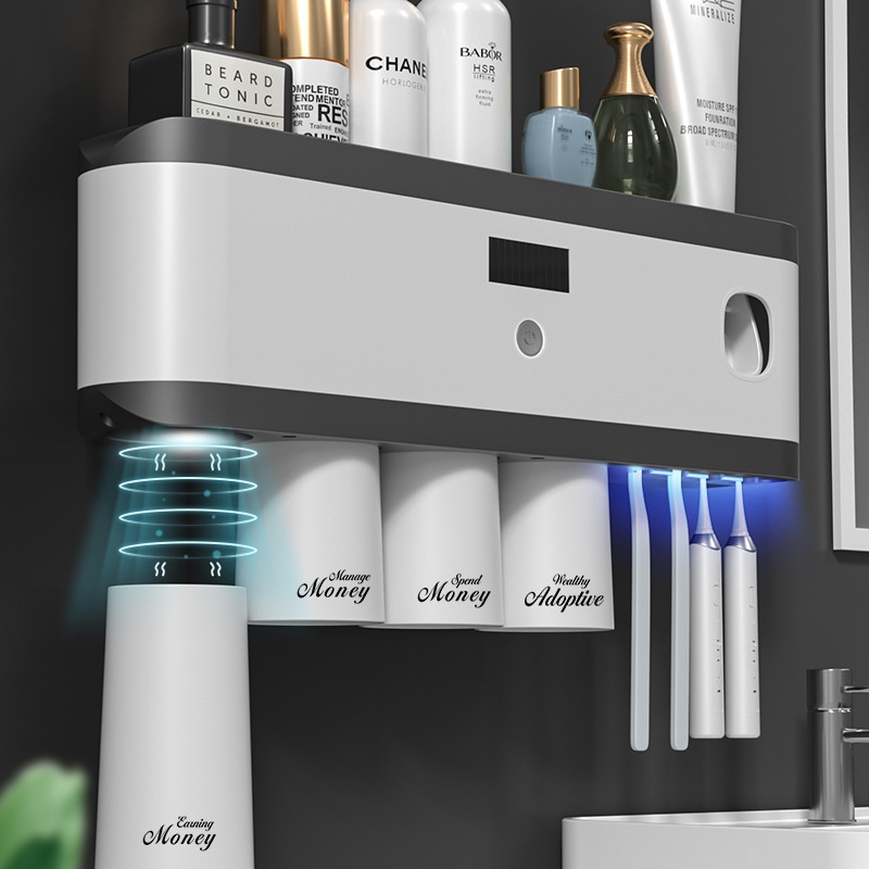 Ultraviolet Sterilization Smart Disinfection Toothbrush Holder Toiletry Set Storage Rack