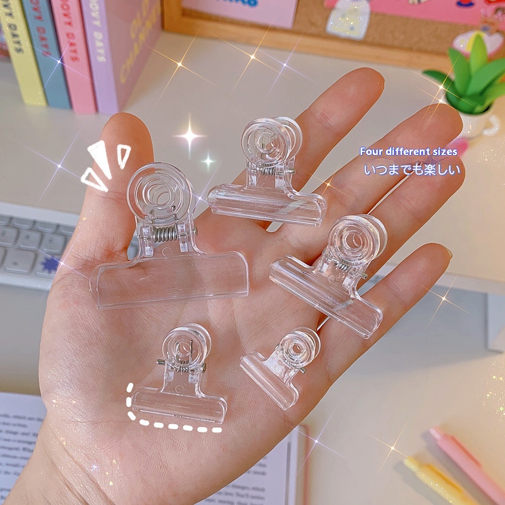 Style Transparent Clip Student Test Paper Clip Creative Plastic Snack Sealing Clip Binding Ticket Clip File Long Tail Clip