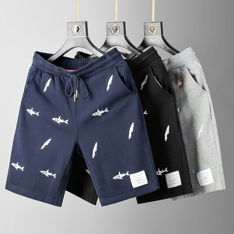 TBTide Brand Shark Embroidered Pants Summer Shorts Sweatpants Shorts Cotton Sports Casual Shorts For Men